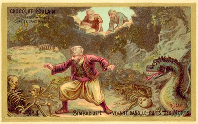 Sindbad wird lebendig in die Gruben der Toten geworfen